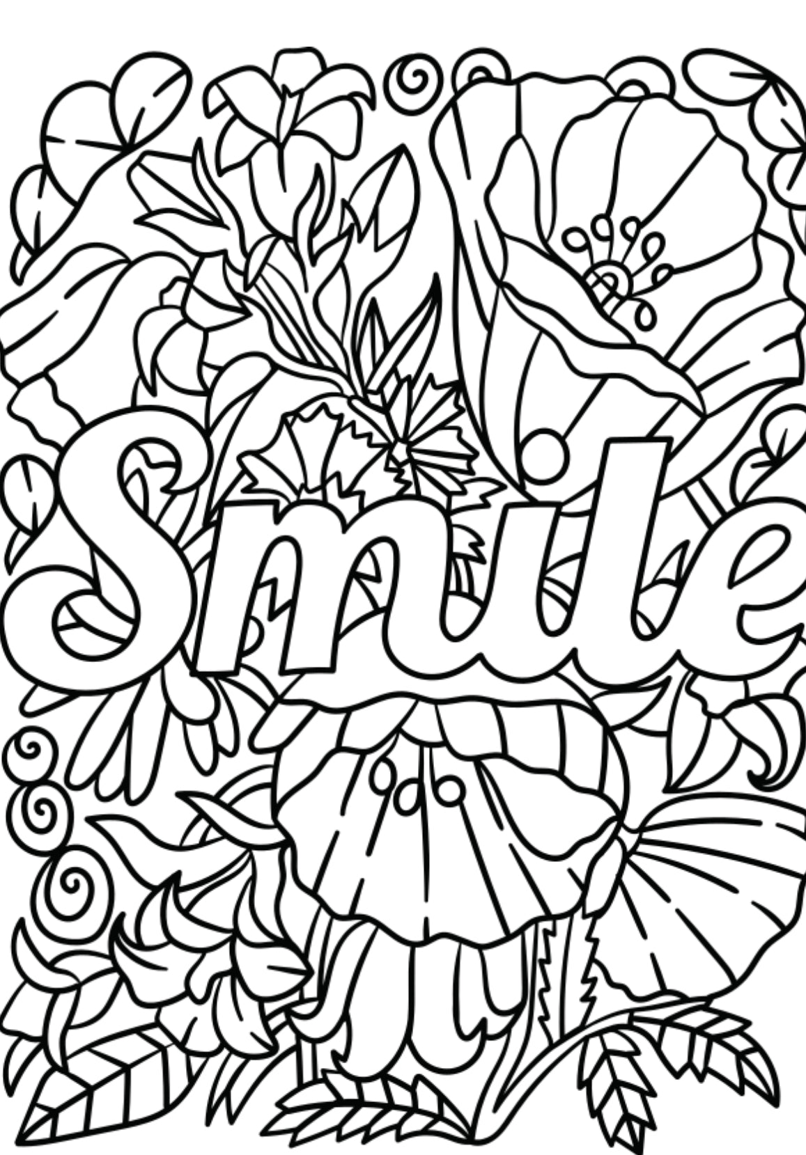 Positive Vibes Only - Digital Coloring Book