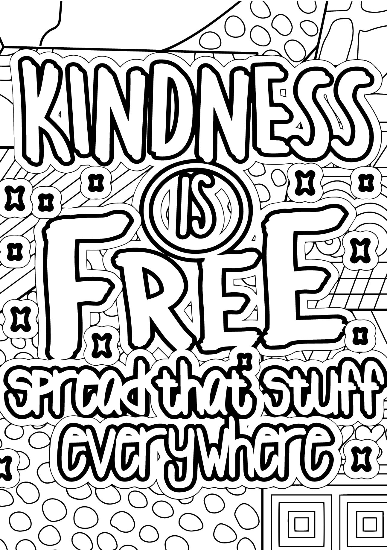 Positive Vibes Only - Digital Coloring Book